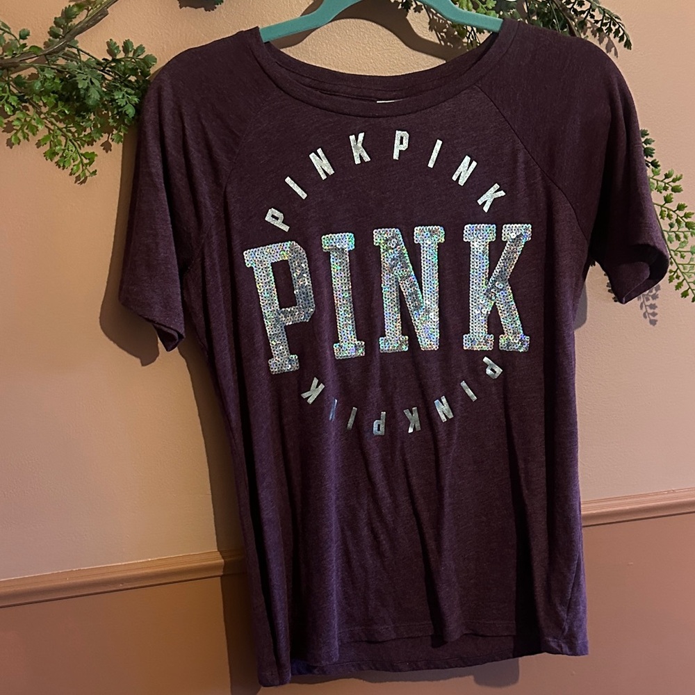 PINK Victoria's Secret Maroon Tee